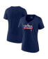 ფოტო #2 პროდუქტის Women's Navy Cleveland Guardians 2022 AL Central Division Champions Plus Size V-Neck T-shirt