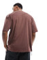 Фото #4 товара ASOS DESIGN oversized t-shirt in brown with collegiate front print