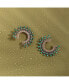 ფოტო #2 პროდუქტის Women's Stone Hoop Earrings