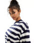 Фото #1 товара ASOS DESIGN oversized t-shirt in navy and white stripe