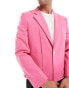 Фото #3 товара ASOS DESIGN slim fit suit jacket with panel detail in pink