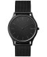 ფოტო #1 პროდუქტის Men's Jorn Black Stainless Steel Mesh Bracelet Watch 41mm