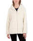 Фото #1 товара Women's Hooded Grooved Faux Fur Zip Front Coat