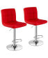 Фото #1 товара Set of 2 Adjustable Bar Stools PU Leather Swivel Kitchen Counter Pub Chair