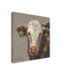 Фото #2 товара Mary Miller Veazie 'Patty The Brown Christmas Cow' Canvas Art - 24" x 24"