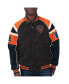 Men's Black Chicago Bears Faux Suede Raglan Full-Zip Varsity Jacket