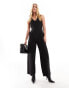 Closet London tailored pinafore jumpsuit with pockets in black DE 34 - фото #2