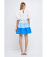 Фото #4 товара Women's Colorblock Multi Tiered Ruffled Mini Dress