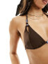 Candypants double strap bikini top in dark brown