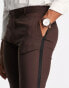 Фото #2 товара ASOS DESIGN slim tuxedo suit trousers in brown