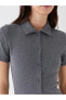 LCW Casual Gömlek Yaka Düz Kısa Kollu Kadın Elbise