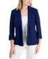 ფოტო #1 პროდუქტის Petite 3/4-Sleeve One-Button Blazer