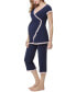 ფოტო #4 პროდუქტის Kimi & Kai Cindy Maternity Nursing Pajama Set