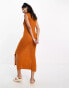 Vero Moda Aware crochet midi dress in burnt orange