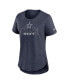 Фото #3 товара Women's Heather Navy Distressed Dallas Cowboys Fashion Tri-Blend T-shirt