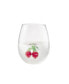 Strawberry 22 oz Stemless Wine Glasses, Set of 2