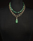 Gold-Tone Green Bead Two-Row Pendant Necklace, 20" + 3" extender, Created for Macy's