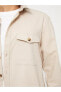 Фото #7 товара Regular Fit Uzun Kollu Keten Karışımlı Erkek Gömlek Ceket