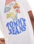 Tommy Jeans Unisex regular flag logo t-shirt in cream