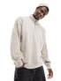 Hollister oversized half zip sweatshirt in tan