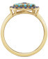 ფოტო #4 პროდუქტის EFFY® Sapphire (1/2 ct. t.w.), Turqouise & Diamond (1/20 ct. t.w.) Statement Ring in 14k Gold