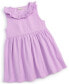 Фото #1 товара Baby Girls Solid Ribbed-Knit Dress, Created for Macy's