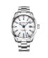 ფოტო #1 პროდუქტის Men's Silver Tone Stainless Steel Bracelet Watch 42mm