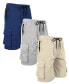 Фото #22 товара Men's Moisture Wicking Performance Quick Dry Cargo Shorts-3 Pack