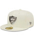 ფოტო #4 პროდუქტის Men's Cream Las Vegas Raiders Chrome Dim 59FIFTY Fitted Hat