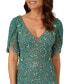 ფოტო #3 პროდუქტის Women's Beaded Petal-Sleeve Mermaid Gown