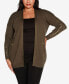 ფოტო #5 პროდუქტის Black Label Plus Size Embellished Open-Front Cardigan Sweater