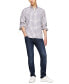 Фото #4 товара Men's Slim Fit Blur Check Long Sleeve Button-Down Oxford Shirt