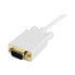 StarTech.com 6 ft Mini DisplayPort to VGA Adapter Converter Cable – mDP to VGA 1920x1200 - White - 1.83 m - mini DisplayPort - VGA (D-Sub) - Male - Male - Straight