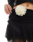 ASOS DESIGN co-ord mini skirt with contrast corsage detail in black