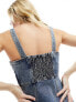 Фото #3 товара Tommy Jeans denim bustier dress in mid wash