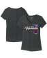 ფოტო #1 პროდუქტის Women's Heather Black Denny Hamlin V-Neck T-shirt