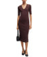 ფოტო #4 პროდუქტის Women's V-Neck Knitted Dress