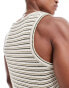 ASOS DESIGN neck vest in textured stripe