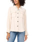 Фото #2 товара Women's Contrast Stitch Button Front Collared Blouse