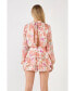 Фото #2 товара Women's Water Color Floral Open Back Romper