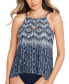 Фото #1 товара Women's Silver Shores Peephole Tankini Top