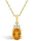Фото #1 товара Macy's citrine (1-1/5 Ct. T.W.) and Diamond (1/10 Ct. T.W.) Pendant Necklace in 14K Yellow Gold