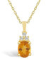 ფოტო #1 პროდუქტის Citrine (1-1/5 Ct. T.W.) and Diamond (1/10 Ct. T.W.) Pendant Necklace in 14K Yellow Gold