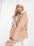 Фото #3 товара Missguided Ski borg lined puffer jacket with mittens in camel
