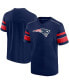 Фото #1 товара Men's Navy New England Patriots Textured Hashmark V-Neck T-shirt