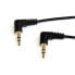 StarTech.com 3 ft Slim 3.5mm Right Angle Stereo Audio Cable - M/M - 3.5mm - Male - 3.5mm - Male - 0.91 m - Black