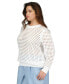 MICHAEL Plus Size Cotton Openwork Mesh Sweater