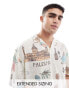 ASOS DESIGN oversized polo in postcard print