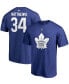 ფოტო #1 პროდუქტის Men's Auston Matthews Blue Toronto Maple Leafs Team Authentic Stack Name and Number T-shirt