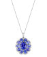 ფოტო #1 პროდუქტის EFFY® Tanzanite (5-7/8 ct. t.w.) & Diamond (1/3 ct. t.w.) Flower 18" Pendant Necklace in 14k White Gold